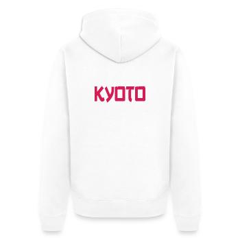 Kyoto Kunstmotiv - Unisex Premium Bio Zip Hoodie - Weiß - Hinten - Thijin (182cm)