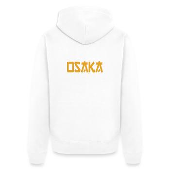 Osaka - Unisex Premium Organic Zip Hoodie - white - Back - Thijin (182cm)