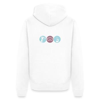 Ski - Vacances au ski et ski rétro - Veste à capuche bio Premium Unisexe - blanc - Dos - Thijin (182cm)