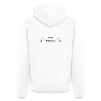 Happy Birthday Rainbow - Unisex Premium Organic Zip Hoodie - white - Back - Thijin (182cm)