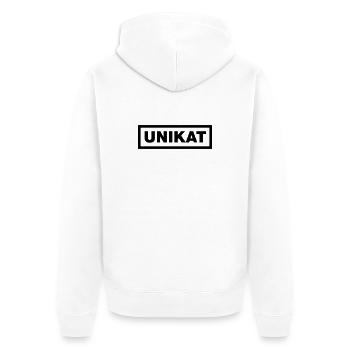 Echtes Unikat - Unisex Premium Bio Zip Hoodie - Weiß - Hinten - Thijin (182cm)