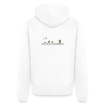 DNA Hunting Camouflage Pattern - Unisex Premium Organic Zip Hoodie - white - Back - Thijin (182cm)