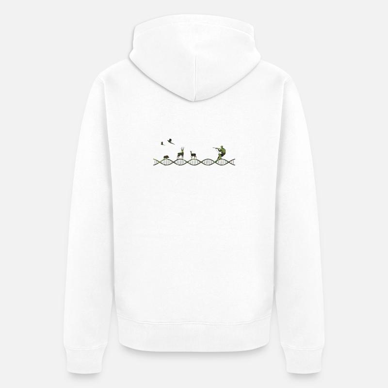 DNA Jagd Tarnmuster - Unisex Premium Bio Zip Hoodie - Weiß