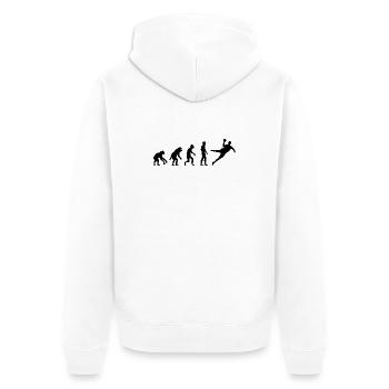 Evolution Handball lustig Design Mannschaft icon - Unisex Premium Bio Zip Hoodie - Weiß - Hinten - Thijin (182cm)