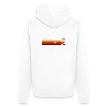 Vintage Sunset Stripes Retro - Unisex Premium Organic Zip Hoodie - white - Back - Thijin (182cm)