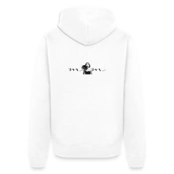 Mom - Megaphon - Mama - Superwoman - starke Frau - Unisex Premium Bio Zip Hoodie - Weiß - Hinten - Thijin (182cm)