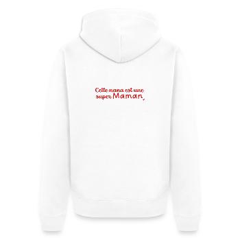 Super maman - Veste à capuche bio Premium Unisexe - blanc - Dos - Thijin (182cm)