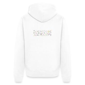 Midnight Bloom Botanischer Druck - Unisex Premium Bio Zip Hoodie - Weiß - Hinten - Thijin (182cm)