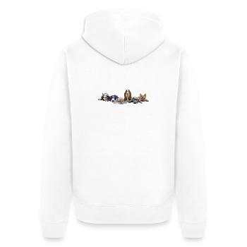 Chiens aussi Chien de montagne Carlin Basset Chien de berger - Veste à capuche bio Premium Unisexe - blanc - Dos - Thijin (182cm)