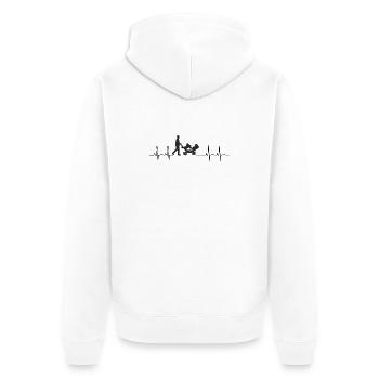 Cardiogramme Poussette Gemini - Veste à capuche bio Premium Unisexe - blanc - Dos - Thijin (182cm)