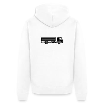 Silhouette de camion à benne basculante - Veste à capuche bio Premium Unisexe - blanc - Dos - Thijin (182cm)