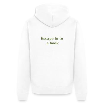 Évadez-vous dans un livre - Vert olive - Veste à capuche bio Premium Unisexe - blanc - Dos - Thijin (182cm)