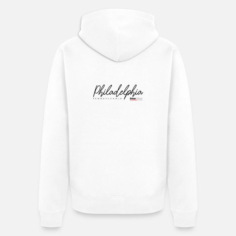 Papillon d’hiver aux nuances givrées - Veste à capuche bio Premium Unisexe - blanc