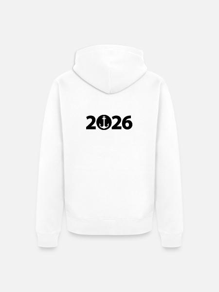 Boating 2026, Cruising 2026, Captain 2026 - Unisex Premium Organic Zip Hoodie - white