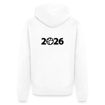Dog 2026, Pet 2026, Paw 2026 - Unisex Premium Organic Zip Hoodie - white - Back - Thijin (182cm)