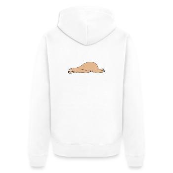 paresseux paresseux dormir animal drôle humour design - Veste à capuche bio Premium Unisexe - blanc - Dos - Thijin (182cm)
