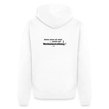 Default setting - Unisex Premium Organic Zip Hoodie - white - Back - Thijin (182cm)