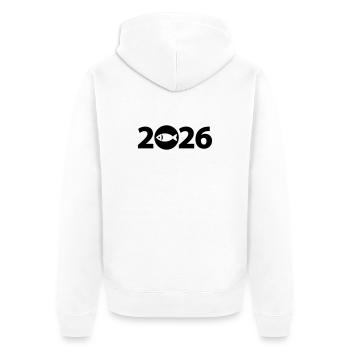 Pêcheur, Poisson, Club de pêche 2026 - Veste à capuche bio Premium Unisexe - blanc - Dos - Thijin (182cm)