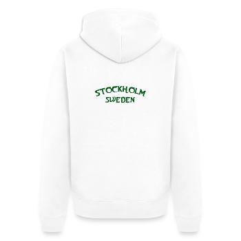 Stockholm Green Retro Texte - Veste à capuche bio Premium Unisexe - blanc - Dos - Thijin (182cm)