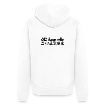 80% Baumwolle 20% Katzenhaar Katze - Unisex Premium Bio Zip Hoodie - Weiß - Hinten - Thijin (182cm)