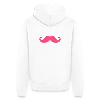 Moustache rose Humour hipster Design tendance - Veste à capuche bio Premium Unisexe - blanc - Dos - Thijin (182cm)