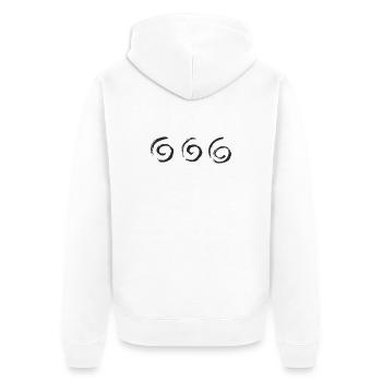 Dreifache Pinselkreise - Unisex Premium Bio Zip Hoodie - Weiß - Hinten - Thijin (182cm)