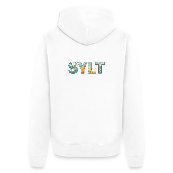 SYLT – Island life in letter design - Unisex Premium Organic Zip Hoodie - white - Back - Thijin (182cm)