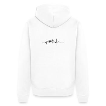 Bicycle Heartbeat – ECG Cyclist - Unisex Premium Organic Zip Hoodie - white - Back - Thijin (182cm)