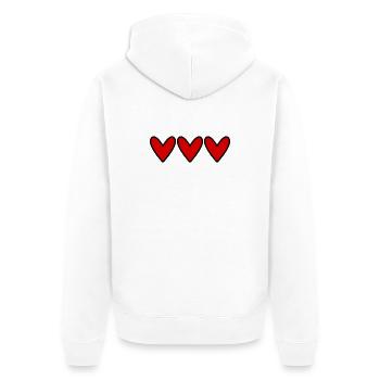 CŒUR. PAPA. MAMAN. NOEL. NOËL. EVJF. BEBE. ENFANT. - Veste à capuche bio Premium Unisexe - blanc - Dos - Thijin (182cm)