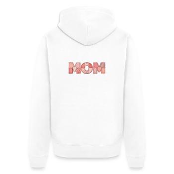 Mom Patchwork Blumen Muster Geschenk - Unisex Premium Bio Zip Hoodie - Weiß - Hinten - Thijin (182cm)