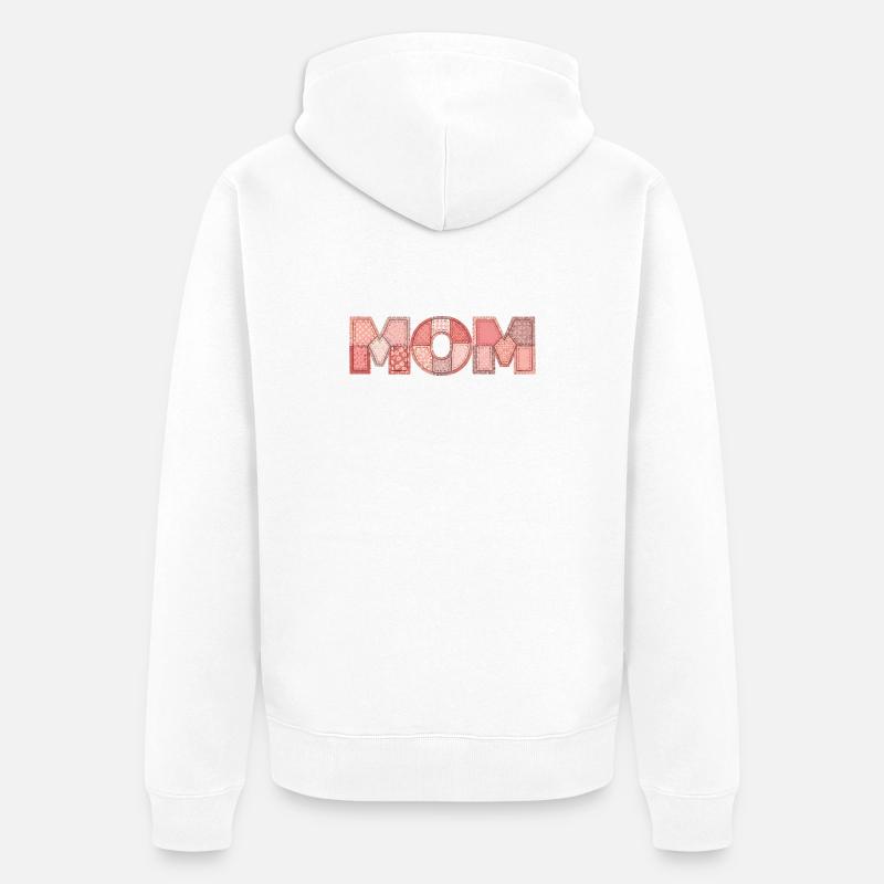 Mom Patchwork Blumen Muster Geschenk - Unisex Premium Bio Zip Hoodie - Weiß