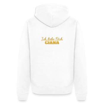 Cadeau pour Ciana - Veste à capuche bio Premium Unisexe - blanc - Dos - Thijin (182cm)