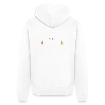 Hase Karotten Hantel Gewichte - Unisex Premium Bio Zip Hoodie - Weiß - Hinten - Thijin (182cm)