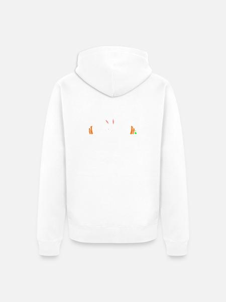 Bunny Carrots Dumbbell Weights - Unisex Premium Organic Zip Hoodie - white
