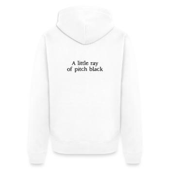 Une petite citation de Rayon de noir profond - Veste à capuche bio Premium Unisexe - blanc - Dos - Thijin (182cm)