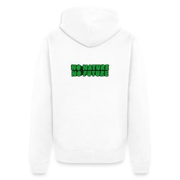 Keine Natur, keine Zukunft - Unisex Premium Bio Zip Hoodie - Weiß - Hinten - Thijin (182cm)