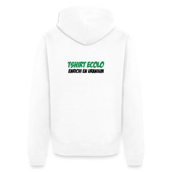 Ecolo Enrichi Uranium Humour Noir - Veste à capuche bio Premium Unisexe - blanc - Dos - Thijin (182cm)