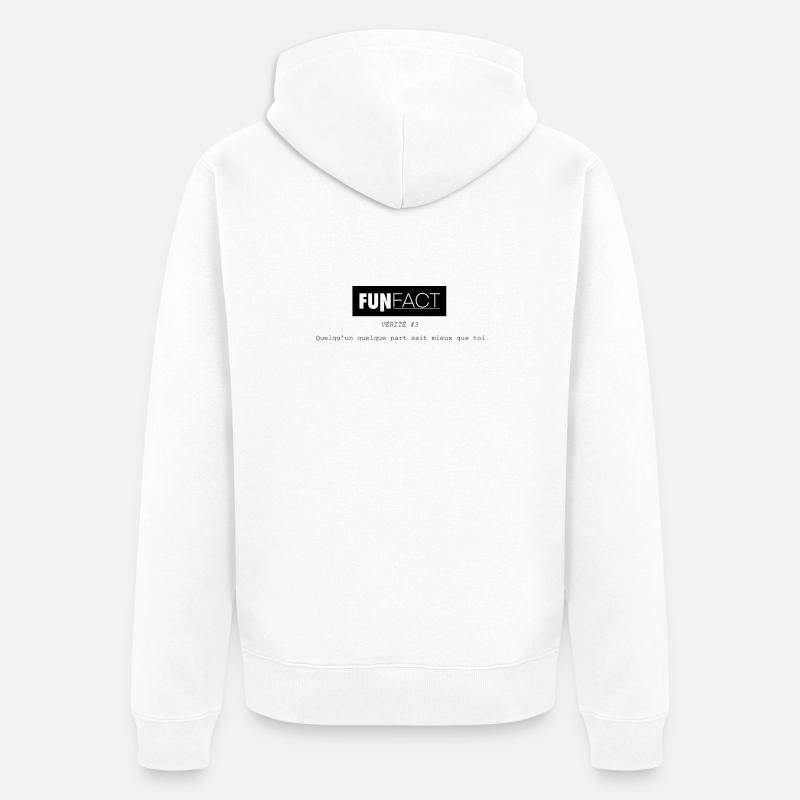 FUNFact_-3 - Veste à capuche bio Premium Unisexe - blanc
