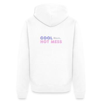Cool Mom Hot Mess Funny Mom Design - Unisex Premium Organic Zip Hoodie - white - Back - Thijin (182cm)