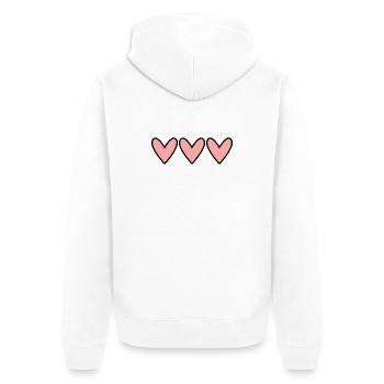 HERZ. MAMA. MUTTERTAG. PARTY. ALLES GUTE ZUM GEBURTSTAG - Unisex Premium Bio Zip Hoodie - Weiß - Hinten - Thijin (182cm)