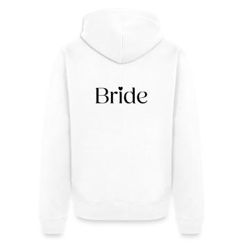 Bride  - Unisex Premium Bio Zip Hoodie - Weiß - Hinten - Thijin (182cm)