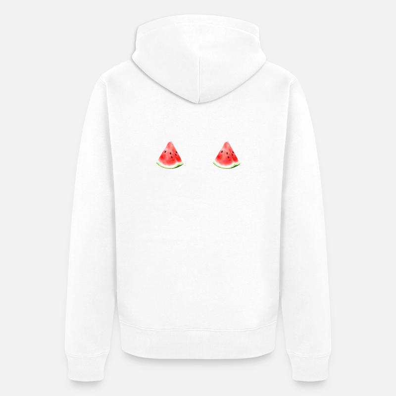 Pastèque pastèque  - Veste à capuche bio Premium Unisexe - blanc