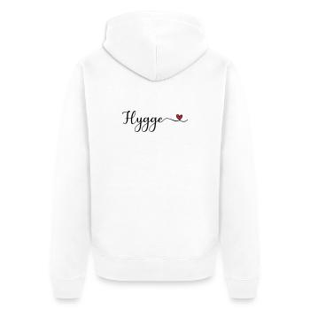 Hygge Herz - Unisex Premium Bio Zip Hoodie - Weiß - Hinten - Thijin (182cm)