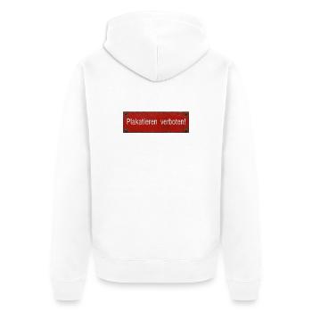 Verbotenes Plakat-Schild - Unisex Premium Bio Zip Hoodie - Weiß - Hinten - Thijin (182cm)