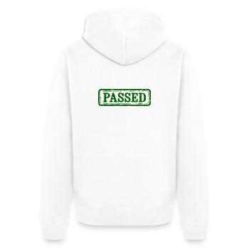 Bestandener Grunge-Gummistempel verzweifelter Vintage-Badg - Unisex Premium Bio Zip Hoodie - Weiß - Hinten - Thijin (182cm)