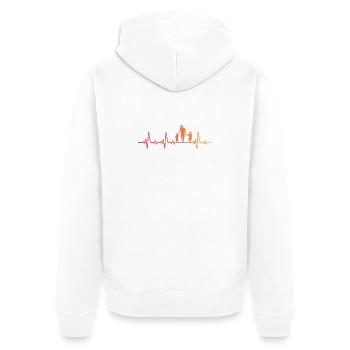 Vater und Tochter – Vater und Sohn, Papa, Sohn und Tochter - Unisex Premium Bio Zip Hoodie - Weiß - Hinten - Thijin (182cm)