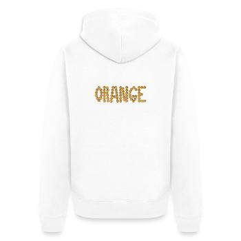 Orangefarbene Typografie - Unisex Premium Bio Zip Hoodie - Weiß - Hinten - Thijin (182cm)
