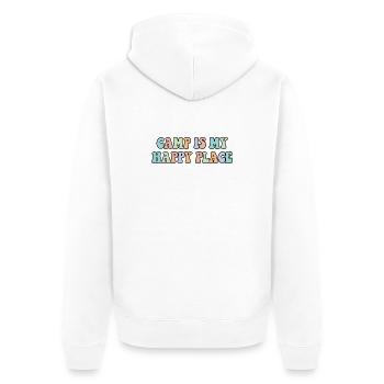 Camp Is My Happy Place Camping Lover Shirt - Unisex Premium Organic Zip Hoodie - white - Back - Thijin (182cm)