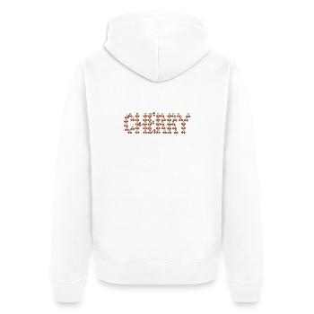 Cherry typography - Unisex Premium Organic Zip Hoodie - white - Back - Thijin (182cm)
