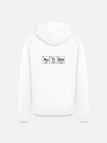 Autismus – ironisches Periodensystem - Unisex Premium Bio Zip Hoodie - Weiß